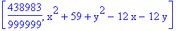 [438983/999999, x^2+59+y^2-12*x-12*y]